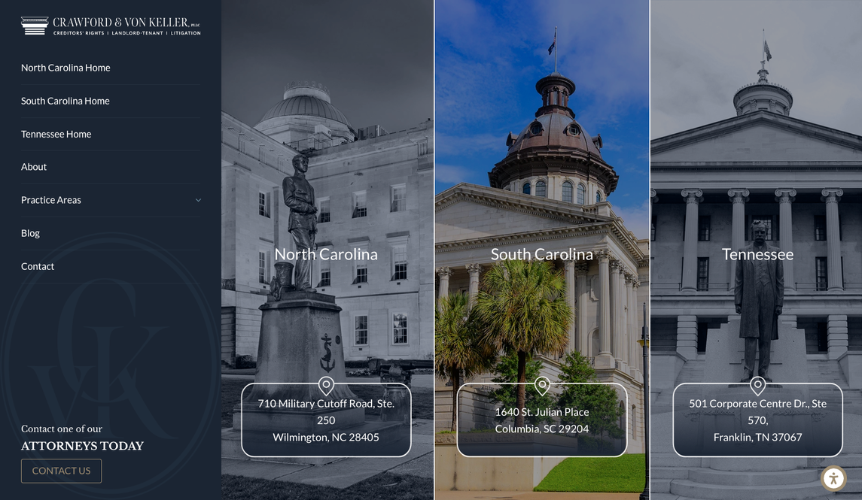 Crawford Von Keller Website Design